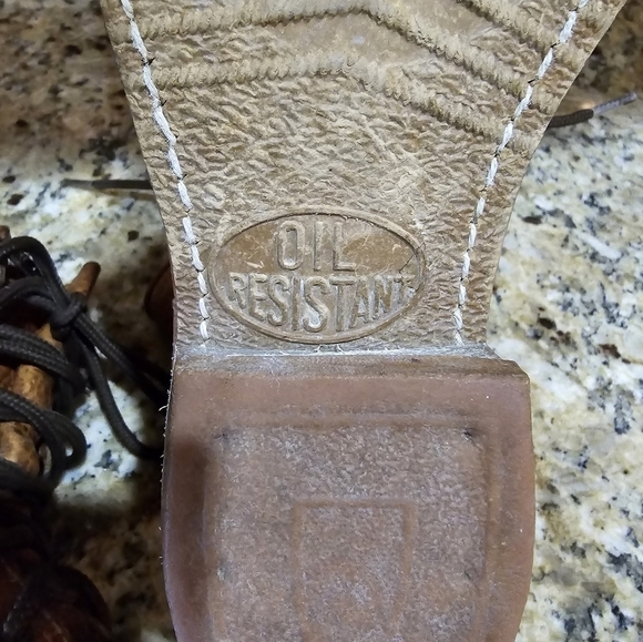 Vintage Oil Resistant Leather Roper Lace Up Boots 6.5 Distressed - Picture 8 of 10